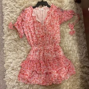 Pink floral dress size M but could fit a small